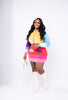 MULTICOLORED BUTTON DOWN SWEATER SKIRT SET