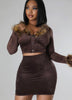 Chocolate Suede 2pc Set