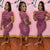 “Hailee” Stripped midi dress (burgundy)