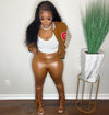 “Painted on” leather pants