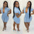 “Babydoll” Ruched Dress (blue)