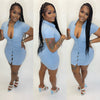 “Babydoll” Ruched Dress (blue)