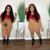 “Very Merry” Plaid set (tan)