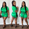 2 pc Highwaisted Satin set (Emerald)